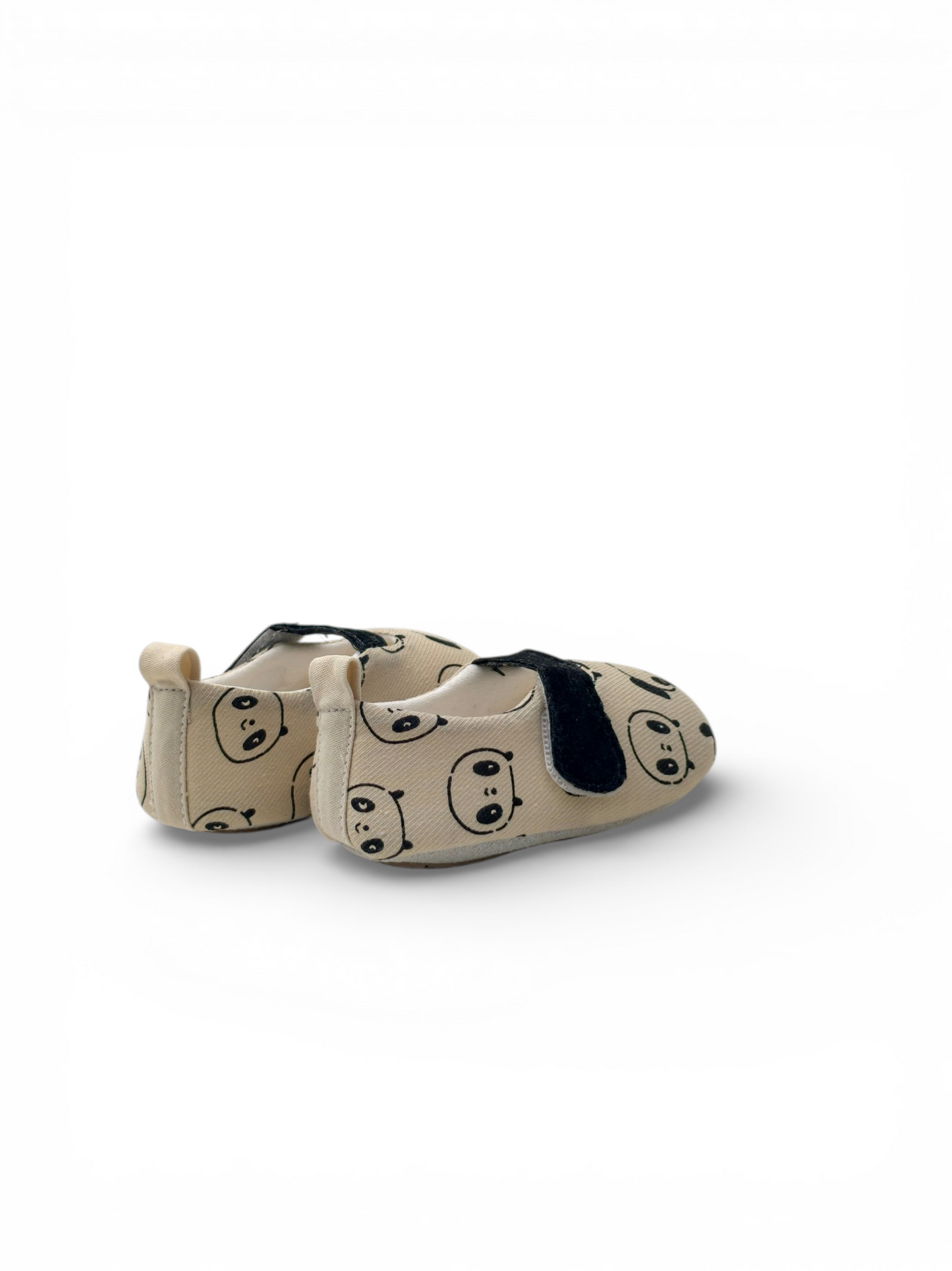 Panda Play Cotton Mary Jane | Off-White & Black
