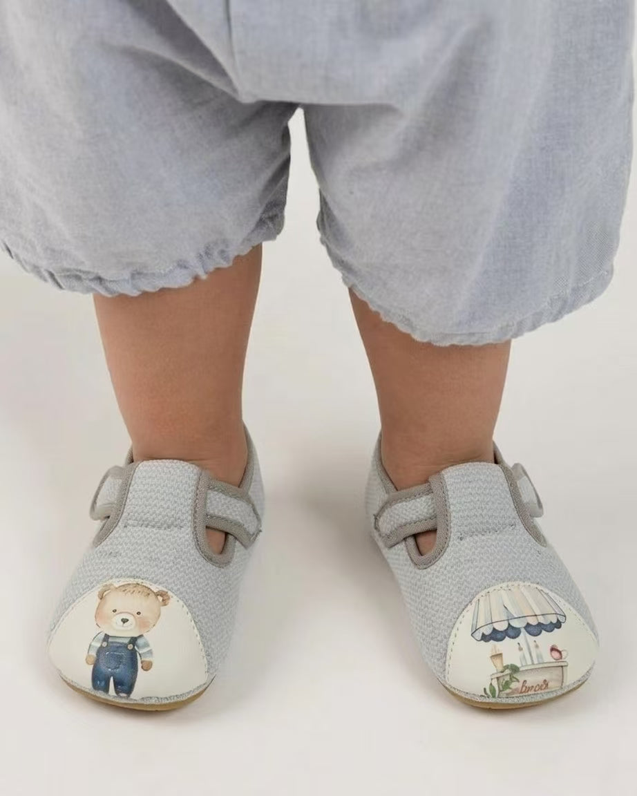 Storybook Mismatched T-Bar | Grey Cotton