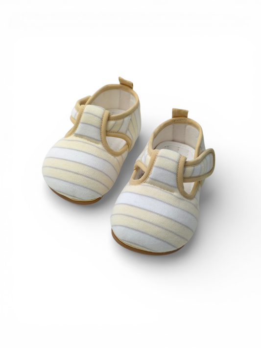 Retro Stripe Cotton T-Bar | Lemon & Cream