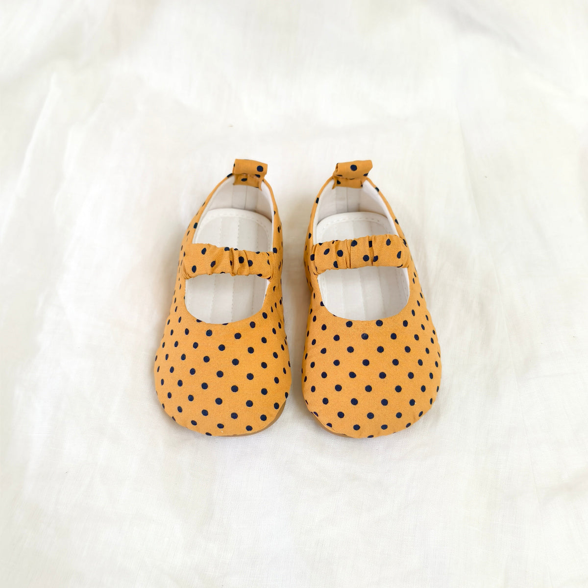 Single-Strap in Mustard Yellow Polka Dot