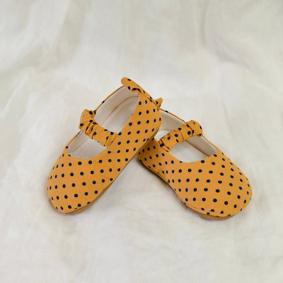 Single-Strap in Mustard Yellow Polka Dot